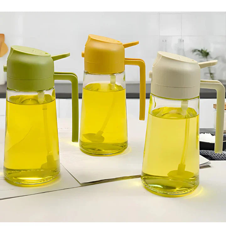 Oil Dispenser 1+1 FREE: 2-in-1 Pour and Spray Glass Oil and Liquid Dispenser